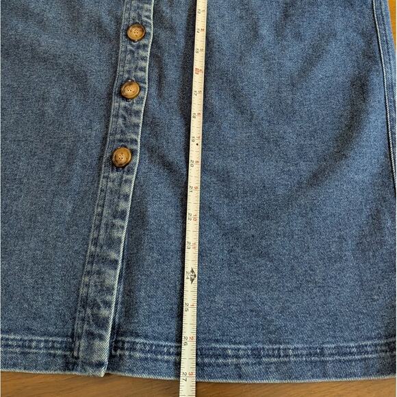 Sezane Jona Blue Denim Button Front A-line Midi Skirt, Size EU42/XL - Picture 5 of 8